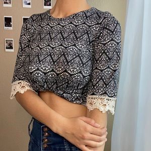 Black and White pattern long top